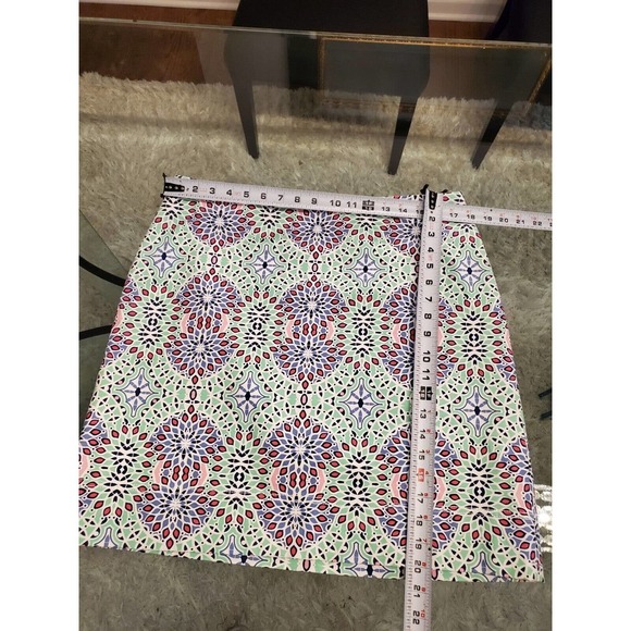 Talbots Womens Multicolor Kaleidoscope Print Cotton Side Zip Mini Skirt Size 14P - Picture 7 of 8